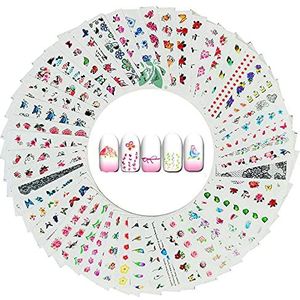 50 vellen nagelstickers Wateroverdrachtstickers 3D-nagelstickers Waterstickers Nagels DIY Nail Art Nail Art-stickers