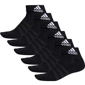 adidas 6 paar Performance sneaker-/quartersokken, uniseks, korte sokken, grijs/wit/zwart, 37/39 EU