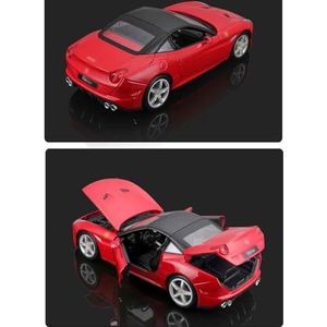legering auto model speelgoed Voor Ferrari 1:18 gesimuleerde legering sportwagen auto model ornamenten speelgoed auto imiteren echte binnendeur te openen metalen model (Color : California T red conve