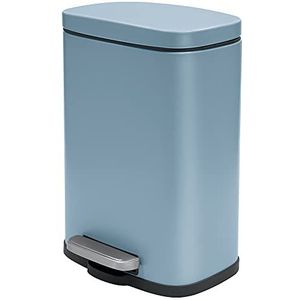 Spirella Pedaalemmer Venice - blauw - 5 liter - metaal - L21 x H30 cm - soft-close - toilet/badkamer
