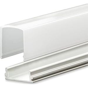 INNOVATE Aluminium - aluminium profiel strip lijst rail - U-profiel voor LED-stripes/strips (aluminium U-profiel Mini 12 plat - hoge melkachtige afdekking)