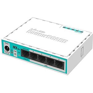 Mikrotik Hex Lite Ethernet Router (10,100 Mbit/s, Ethernet (RJ-45), wit, 64 MB, 850 MHz, DC, wit