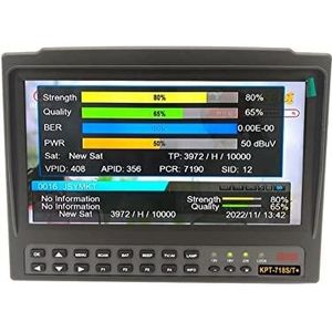Satellietzoekers KPT-718ST DVB-S2 DVB-T2 DVB-C Satelliet Finder Meter HD Satelliet TV Ontvanger Spectrum Analyse Beter Ws-6916 6906 6933 LCD-scherm met meter met satellietdetectie (Color : KPT-718ST