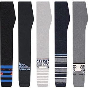 L&K-II Set van 5 jongensleggings kinderbroeken voor de herfst lente 100% katoen enkellang 2752, 5 paar - 2752, 134/140 cm