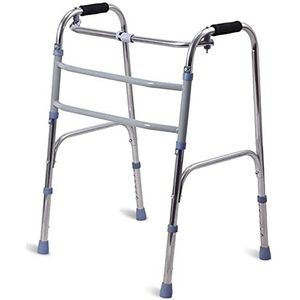 Bastidor para caminar, andador de acero inoxidable Andador para ancianos de cuatro patas Andador auxiliar para discapacitados Andador para ancianos plegable