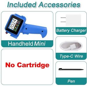 voor Datum Barcode Batchnummer Logo QR-code 12,7 mm mini-handheld inkjetprinter met snel drogende inkt for tekst QR-barcode batchnummer logo datumlabel draagbare codeerder(Non Cartridge)