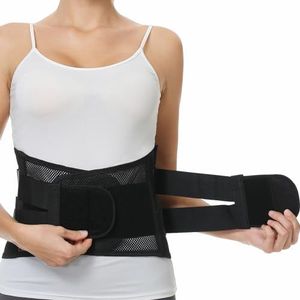 Neotech Care Verstelbare lumbale band/lage rugbrace, met dubbele trekbanden, ademend en lichtgewicht materiaal, BREDE ondersteuning - voor tillen, werk, fitness, houding - zwart - medium
