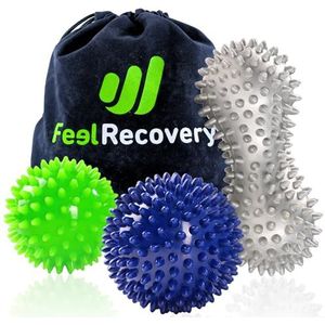 Set 3 Egelballen - Massageballen - Voor Plantaire Fasciitis - Noppenballen voor Revalidatie