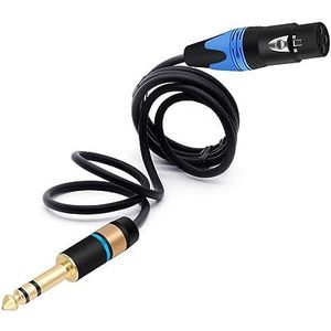 IJEKINNE Jack 6,35 mm/6,5 mm 1/4 stereo 3-pins mannelijk naar XLR vrouwelijke kabel stekker gebalanceerde audiokabel voor microfoon AMP kabel 1 pc (kleur: rood blauw, maat: 3 m)