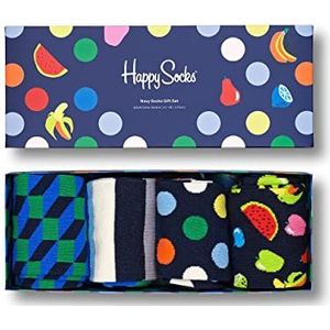 Happy Socks Heren Navy 4-Pack Gift Set sokken, 4-11 (maat: 41-46)