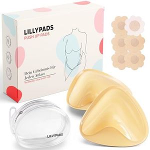 Lillypads Push-up-pads, zelfklevende beha-inzetstukken voor push-up-effect, herbruikbare kleefpads voor grote en kleine borsten, sticky beha, siliconen pads, geschikt voor cup