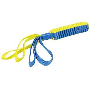 duvoplus, Supa` Nylon Tug Stick S – 30 x 3 cm, blauw/geel, speelgoed, blauw/geel, hond