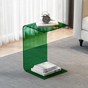U-Vormige Bijzettafel Van Acryl, C-Vormige Bijzettafel Voor Banken, Moderne Bijzettafels, Industriële Bijzettafel Voor Banken, C-Tafel, Multifunctionele Bijzettafel Van Acryl,Groen,H60CM
