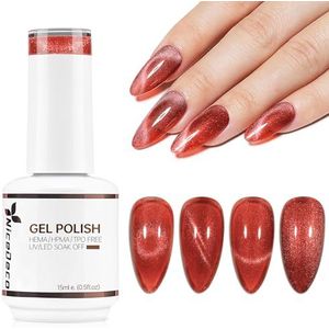 Nicedeco Hema Free Cat Eye Gel Nagellak Semi Permanent Nail Gel Nail Polish 15ML Cruelty-Free UV Nail Polish (298)