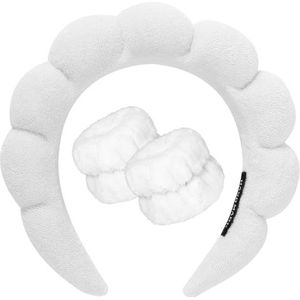 DRESHOW Spa Hoofdband voor Wassen Gezicht Polsband Pak Spons Zachte Badstof Make-up Huidverzorging Anti-slip Hoofdband voor Vrouwen
