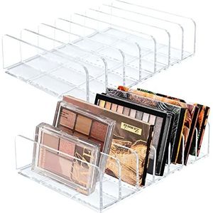 2 stuks acryl oogschaduw palet make-up organizer, 7-cel cosmetische opslag, accessoires opslag organizer voor cosmetica, oogschaduw, zonnebril en portefeuilles