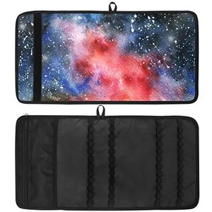 Potlood Wrap, Reizen Tekening Kleurpotlood Roll Organizer voor Artiest, Potloden Pouch Case Aurora Starry Sky