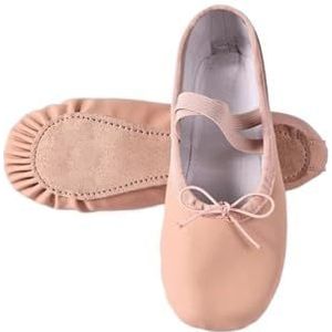 HUIJIQX Dames Ballet Slippers voor Vrouw Danseuse PU Lederen Professionele Dansers voor Meisjes Kinderen Zachte Zool Kinderen Peuter Dansschoenen, Lace Up Volledige Zool, 41 EU
