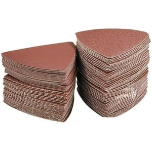Schuurpapier, 80 mm, driehoekig klittenbandsysteem, compatibel met oscillerende multifunctionele schuurpads van 3-1/8 inch, verschillende korrels, 5 stuks
