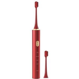 Elektrische Tandenborstel Voor Volwassenen Met 82 Borstelkoppen 4 Modi Diepreinigende Elektrische Tandenborstel Met Oplaadbare Voeding En 2-minuten Slimme Timer, Snel Opladen (Color : Red)