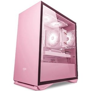 Mid-Tower Computerbehuizing ITX/M-ATX Met 5 ARGB-behuizingsventilatoren USB2.0-USB3.0-HD-audio, Gehard Glazen Zijpaneel(Color 1)
