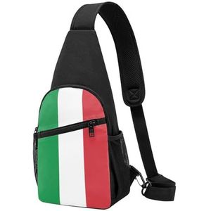 LZNJZ Dagelijks gebruik & Outdoor Sling Bag, Lichtgewicht schoudertas, Italiaanse vlag Cross Body Bag Mannen & Vrouwen, Zoals getoond, Eén maat