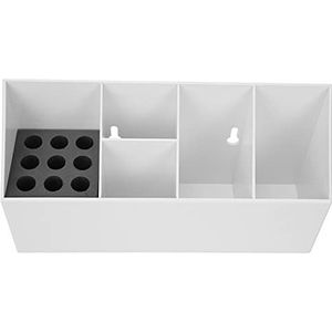 Veelzijdige Schaar Organisator Houder met Rubberen Gaten voor Salon Kappersgereedschap-wit, Niet-slip, Gemakkelijke Schone, Ruimtebesparende Opbergdoos (WHITE)