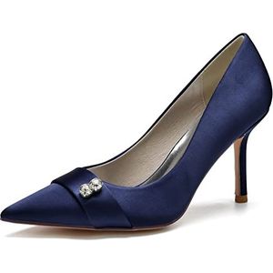 EICOFF Damespumps Hoge Hakken Gesloten Neus Pumps voor Vrouwen Jurk Bruidspump Schoenen Instap Bruidsfeest Banket Schoenen,Dark blue,35 EU