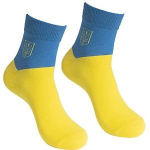 Mannen Crew Sock Oekraïne Vlag Sokken Geel Blauw Kousen Klassieke Grappige Oekraïne Sokken Oekraïense Patriottische Sokken