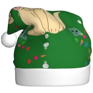 MYGANN Cartoon Hond Op Gras Unisex Kerst Hoed Voor Thema Party Kerst Nieuwjaar Decoratie Kostuum Accessoire