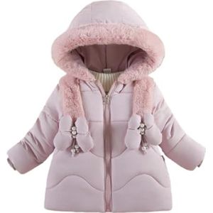 Kinderdonsjack Ultrazachte geïsoleerde jassen Kinderen Warme winterkleding Jongens Meisjes Lichtgewicht gewatteerde bovenkleding Winddichte capuchon Winterjassen Jas for jongens en meisjes(Pink,4T(Siz