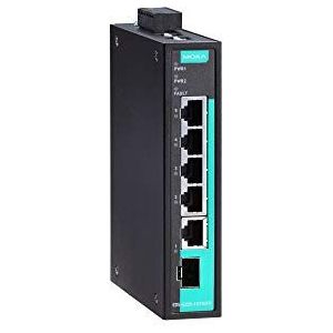 Unmanaged full Gigabit Ethernet switch with 5 10/100/1000BaseT(X) ports, 0 to 60°C operating temperature