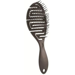Massage Haar Kam Salon Nat Haar Borstel Vrouwen Kappers Styling Haar Gereedschap Anti Ontwarren Haarborstel Nat Droog Dual Purpose Kam (Zwart B)