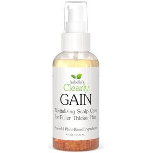 Isabella's Clearly Clearly GAIN, antiverdunnende haargroeistimulans I helpt haaruitval te stoppen en nieuw haar te laten groeien I Hoofdhuidbehandeling met etherische olie voor mannen, vrouwen, Alopecia I Castor, Jojoba, scharlei, brandnetelextract (120 ml)