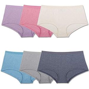 Fruit of the Loom Beyondsoft slipje voor dames, boyshort-katoen blend-6 pack, 10