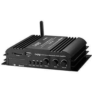 Nobsound Lepy Hi-Fi stereo versterker multimedia 4-kanaals Bluetooth versterker met USB/SD-ingang, met afstandsbediening en led-display voor auto, voertuig, thuisbooster