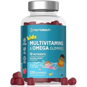 Multivitamin Gummies Kids met Omega 3 6 9 | 120 Vegetarische Gummies | Complex voor Kinderen met Vitamine A, B12, C, D en Zink | van Horbaach