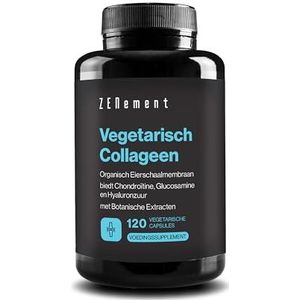Vegetarisch Collageen uit Biologisch Eierschaalmembraan –Natuurlijke Bron van Glucosamine, Hyaluronzuur en Chondroïtine, met Plantaardige Extracten –Voor Gewrichten en Huid –120 Vegetarische Capsules