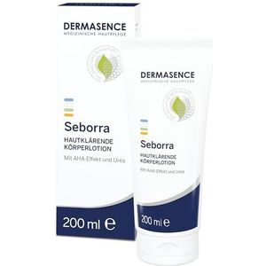 DERMASENCE Seborra Huidzuiverende bodylotion, 200 ml – lichaamsverzorging bij onzuivere huid met 10% glycolzuur & urea, maakt de huidstructuur glad, vermindert puistjes op de rug, verfijnt poriën
