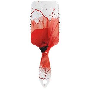 MONTOJ Massage Kam Rode Klaproos Close-up Met Spuitverf Kussen Haarborstel Antistatische Borstels Massage Hersenen Acupoints voor Ontspanning