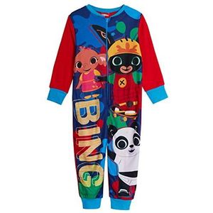 Bing Bunny Jongens Meisjes Ultimate Kids Fleece All One Playsuit Unisex Pyjama Nachtkleding, Blauw, 4-5 jaar