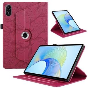 Compatibel met Huawei Honor Pad X8 Pro/Honor Pad X9 Case 11,5 inch tablethoes 360 graden draaibare standaard Opvouwbare tablethoes Levensboom Reliëf Shell Tablet hoes (Color : Rosso)