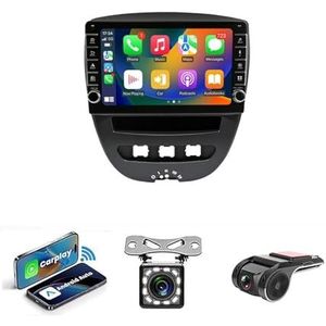 Android 14 Auto Stereo MP5 Player 9'' Screen Autoradio Voor Peugeot 107/Toyota Aygo/Citroen C1 2005-2014 Car-play Android Auto GPS-navigatie Bluetooth RDS FM AM DAB+ Radio Stuurbediening Voice Control