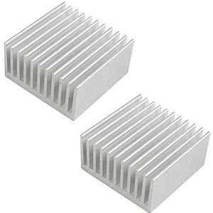 Futheda 2 STKS Aluminium Chipset Heatsink Radiator Warmtespoelkoeler Koelvin Zilver voor CPU LED Power Actieve Elektronische Component zonder Lijm 40 x 40 x 20mm
