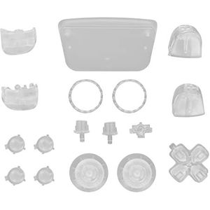 Knoppen Volledige Set voor Controller, Joysticks Dpad R1 L1 R2 L2 Richting Sleutel ABXY Knoppen, Vervanging Knop Reparatie Kit voor Game Console(transparant wit)