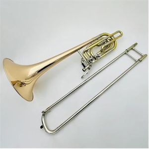 Trombone Voor Beginners Dubbele Kleur Dubbele Zuiger Fosforbrons Bb/F-toon Trombone-instrument Met Koffer En Accessoires Trombone Muziekinstrument
