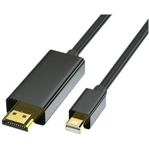 VEKPTHTBH Mini Dp naar HDMI Kabel Adapter 4K HD Thunderbolt TV Converter Mini Dp naar HDMI voor Computer (Maat: 1,8m 4K Black)