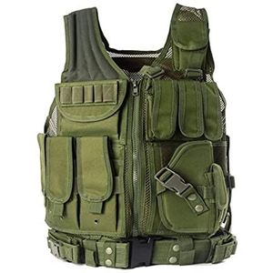 NC Tactical Air Gun Paintball Vest, Outdoor Jacht Verstelbaar lichtgewicht en Ademend Combat Training Vest, Od, 32