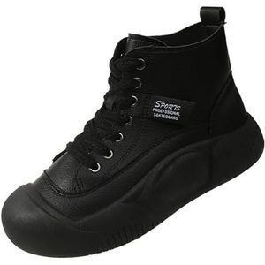 Qianly Dames Hoge s Casual Schoenen Ademende Sneakers voor Outdoor Activiteiten, Zwart 38