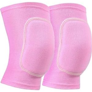 Knieondersteuning, Een paar zachte, ademende kniebeschermers, kniesteun, elastische sportkniebeschermers Kniebandages(Pink,XS)